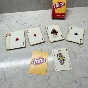 Vintage Hoyle Fritos Regular Size Plastic Coated Poker Playing Cards with Case